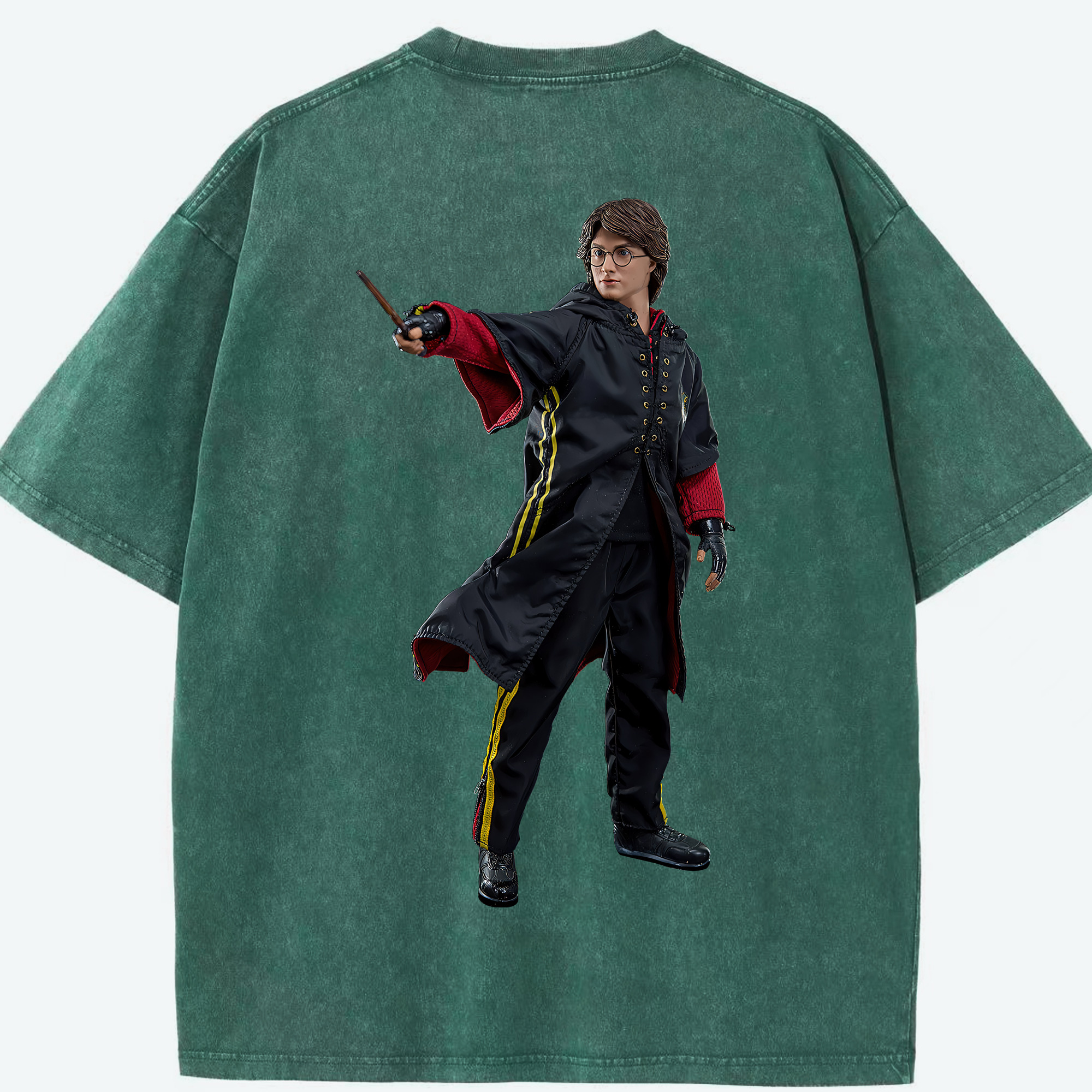 （画像用） Harry Potter ハリー・ポッターシリーズ 綿100% ヴィンテージ風 半袖Tシャツ（背面プリント）